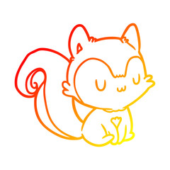 warm gradient line drawing squirrel