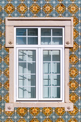 beautiful portuguese window with azulejo tiles