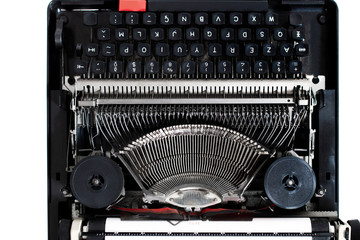 Vintage portable typewriter detail