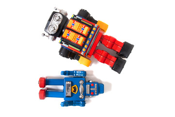 Vintage tin robot toys