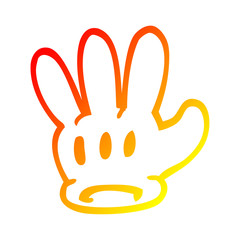 Obraz premium warm gradient line drawing traditional cartoon glove