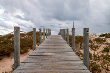wooden path to beach