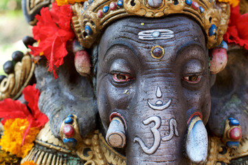 Head shot of colorful Ganesha statue