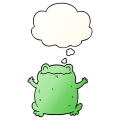 cartoon toad and thought bubble in smooth gradient style