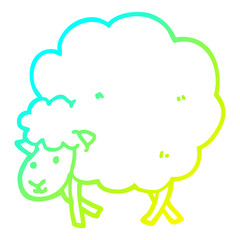 cold gradient line drawing cartoon sheep