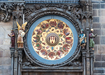 Prague City Hall golden clock