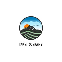 farm company logo design vector