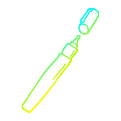 cold gradient line drawing cartoon pen