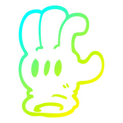 cold gradient line drawing cartoon glove hand