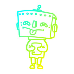 cold gradient line drawing cartoon robot