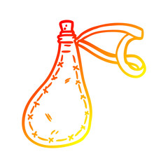 warm gradient line drawing old water flask