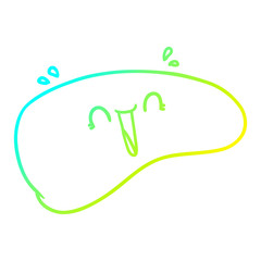 cold gradient line drawing cartoon healthy liver
