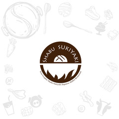 shabu sukiyaki logo icon graphic japanese buffet restaurant