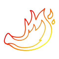 warm gradient line drawing cartoon flame