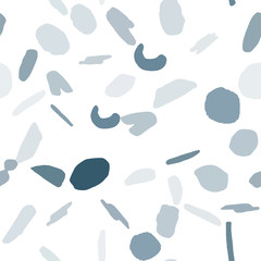 Abstract chaotic shapes and elements seamless pattern.