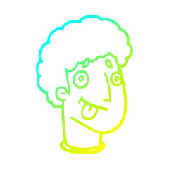 cold gradient line drawing cartoon male face