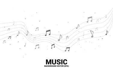 Vector element for music melody note. Concept background for song and concert theme.