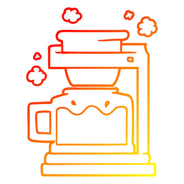 recommend clip art: warm gradient line drawing cartoon coffee pot