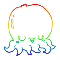 rainbow gradient line drawing cartoon jellyfish
