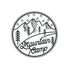 Outdoor logo with lineart style