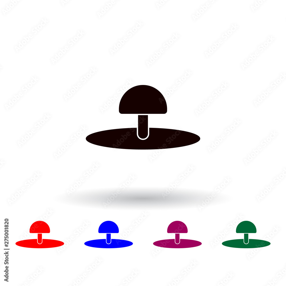 Poster mushroom multi color icon. elements of farm set. simple icon for websites, web design, mobile app, i