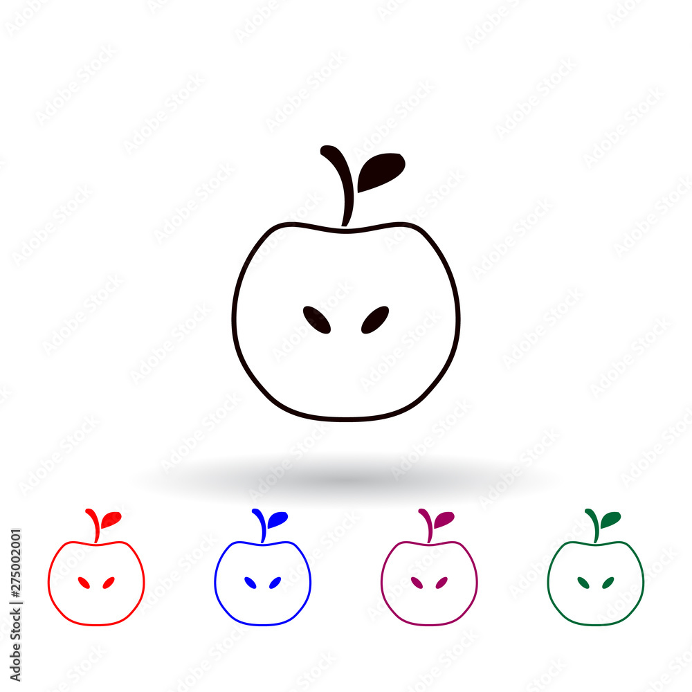 Poster sliced ??apple multi color icon. elements of farm set. simple icon for websites, web design, mobile 