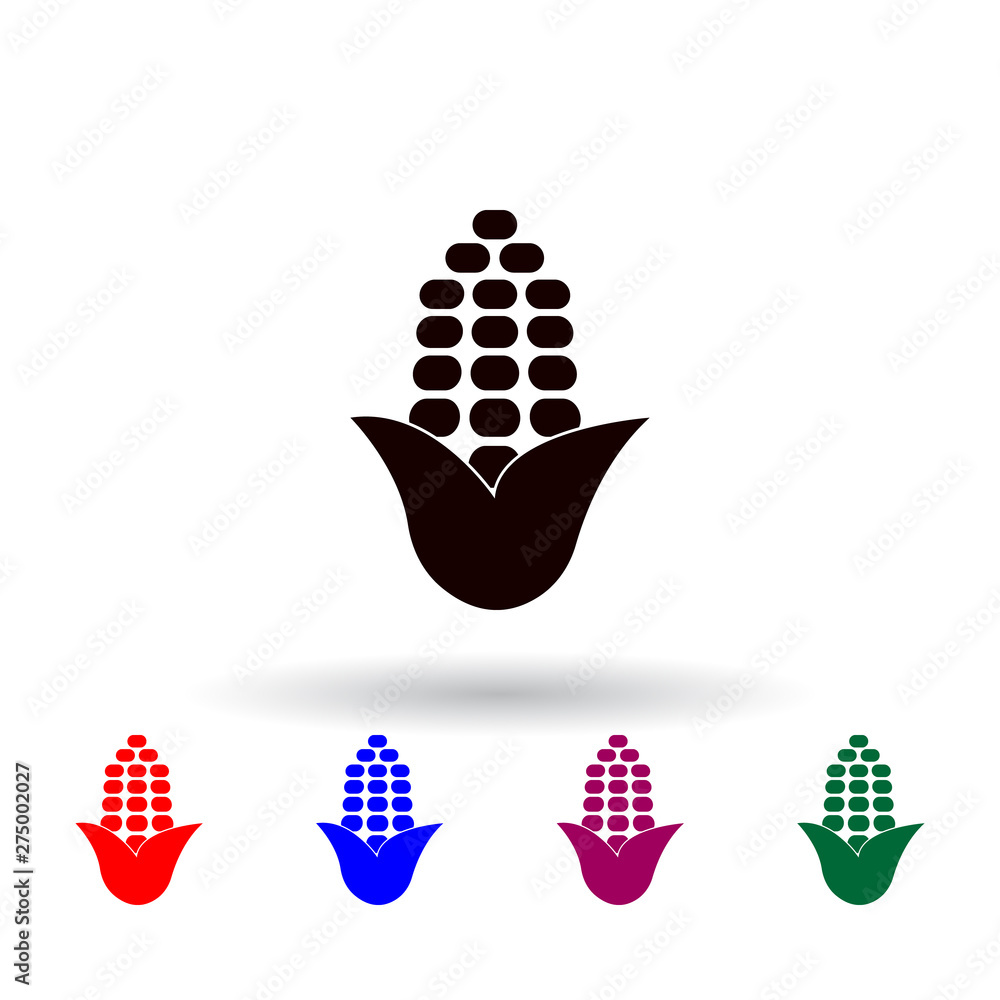 Poster corn multi color icon. elements of farm set. simple icon for websites, web design, mobile app, info 