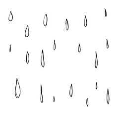 Simple cute shape design water drop doodle illustration