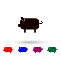 pig multi color icon. Elements of farm set. Simple icon for websites, web design, mobile app, info graphics