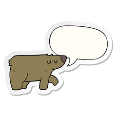 cartoon bear and speech bubble sticker