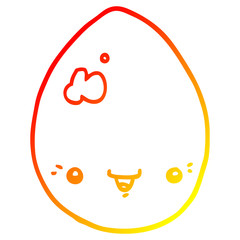 Obraz premium warm gradient line drawing cartoon egg