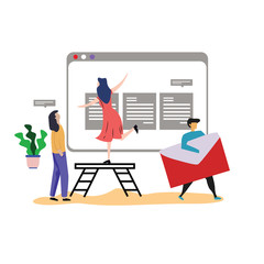 teamwork activity and interacting for idea, business, technology vector template flat design