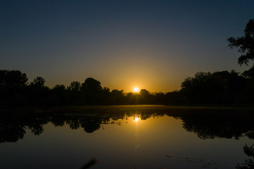 sunset over the lake