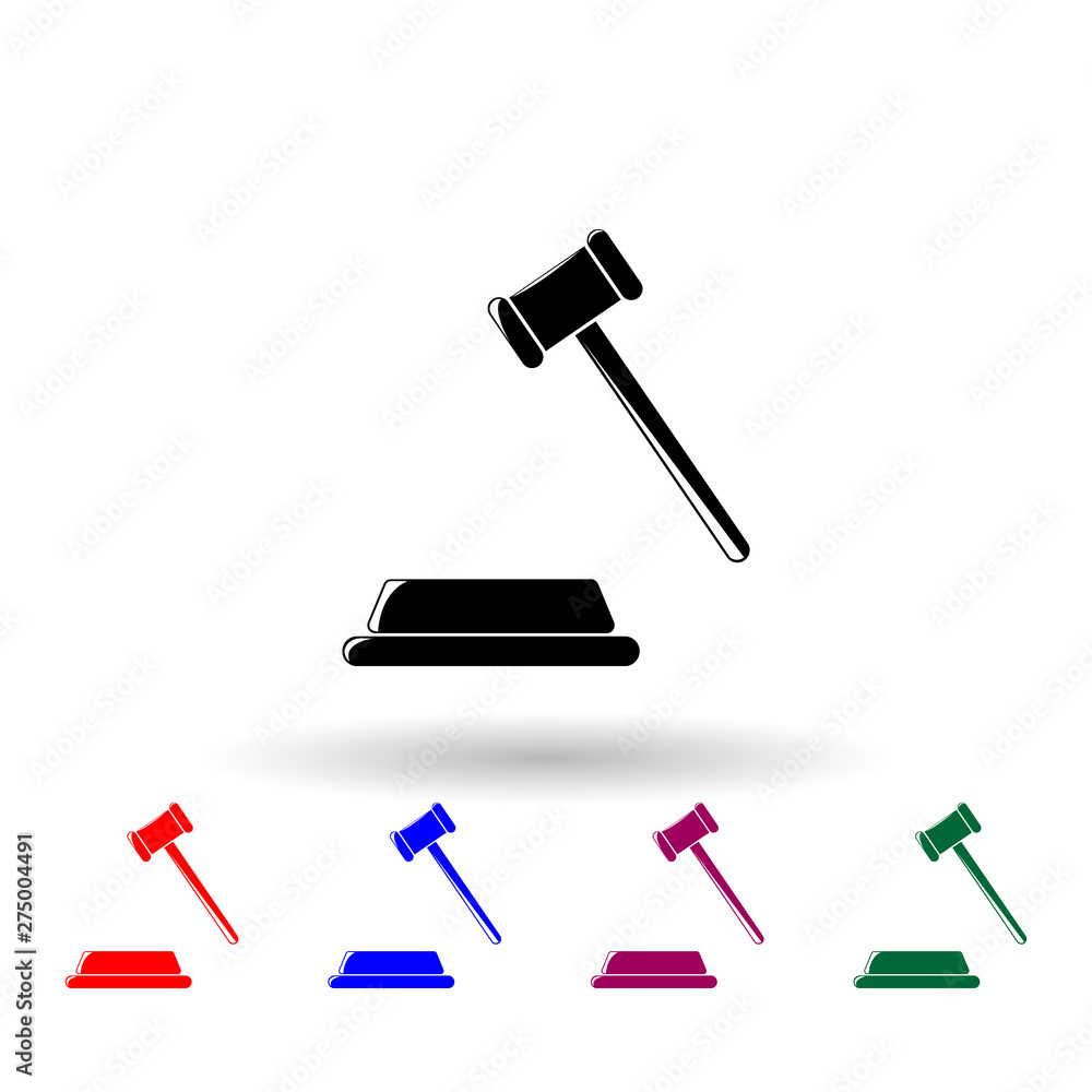 Poster hammer multi color icon. elements of finance set. simple icon for websites, web design, mobile app, 