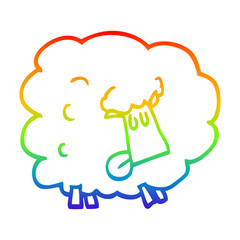 rainbow gradient line drawing cartoon funny sheep