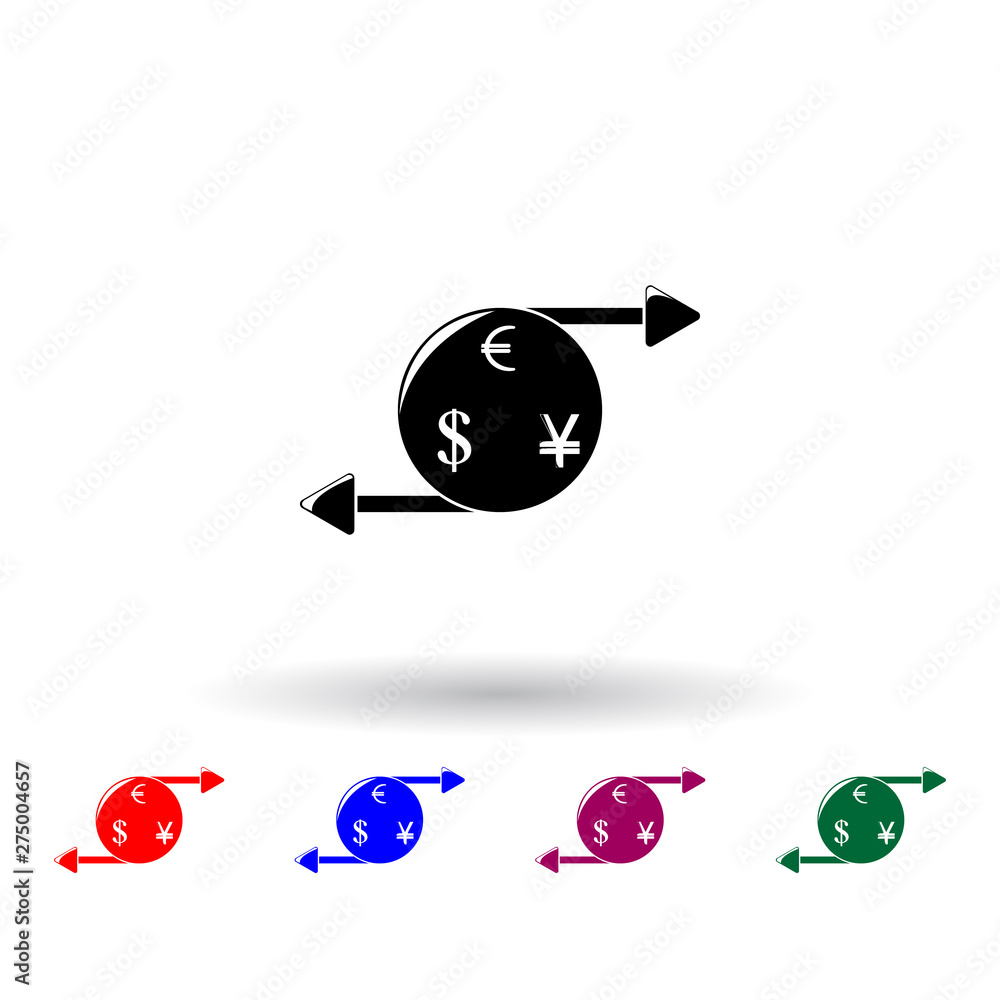 Poster currency exchange sign multi color icon. elements of finance set. simple icon for websites, web desi