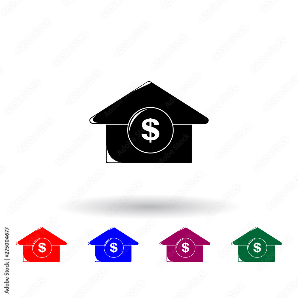 Poster broad currency growth arrow multi color icon. elements of finance set. simple icon for websites, web