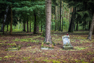 Old Evangelical graveyard in Jeziorowskie village, Masuria region of Poland