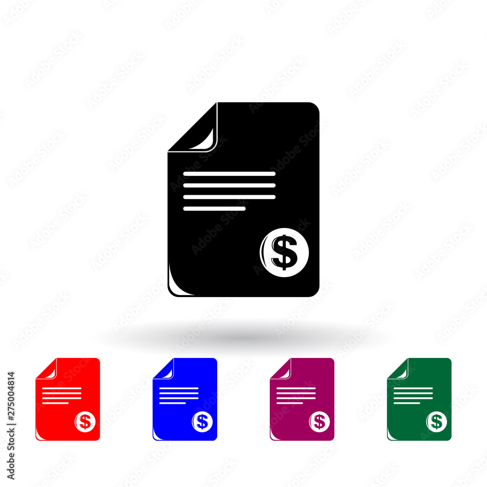 Poster loan agreement multi color icon. elements of finance set. simple icon for websites, web design, mobi
