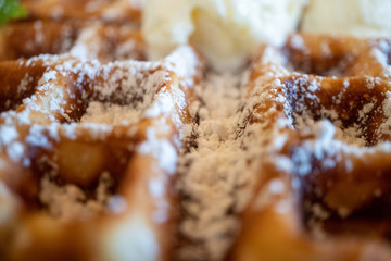 close up of waffles