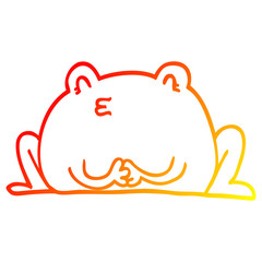 warm gradient line drawing cute cartoon frog