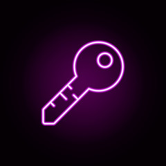 key neon icon. Elements of home things set. Simple icon for websites, web design, mobile app, info graphics