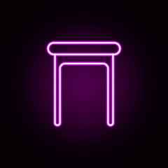 stool neon icon. Elements of home things set. Simple icon for websites, web design, mobile app, info graphics