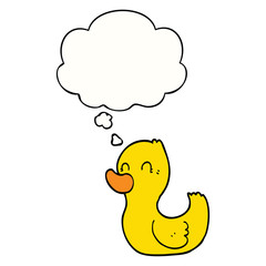 cartoon duck and thought bubble