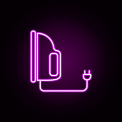 iron neon icon. Elements of home things set. Simple icon for websites, web design, mobile app, info graphics