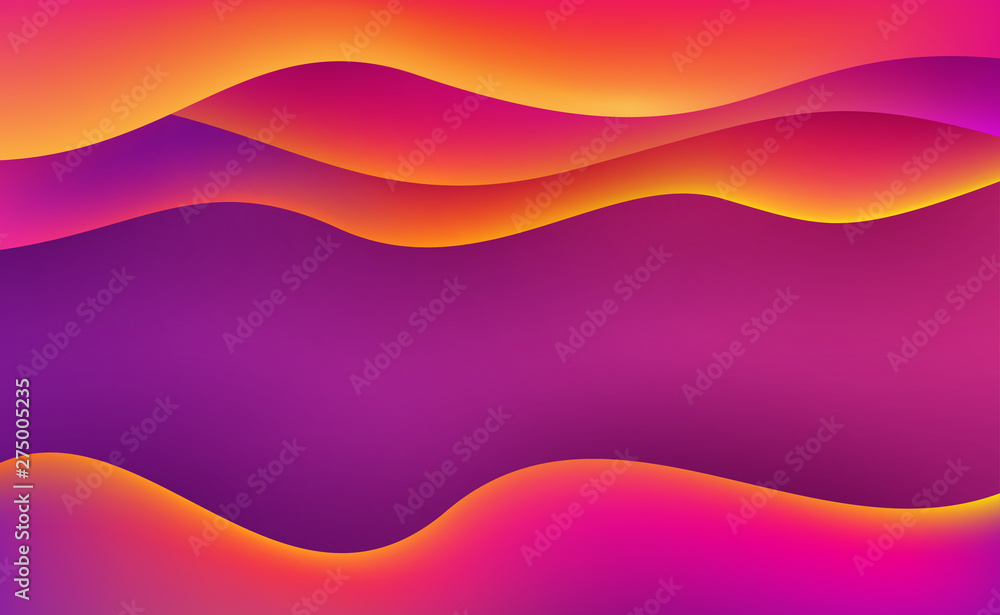 Poster fluid liquid wavy background with a combination of orange, purple, red and pink. dynamic background 