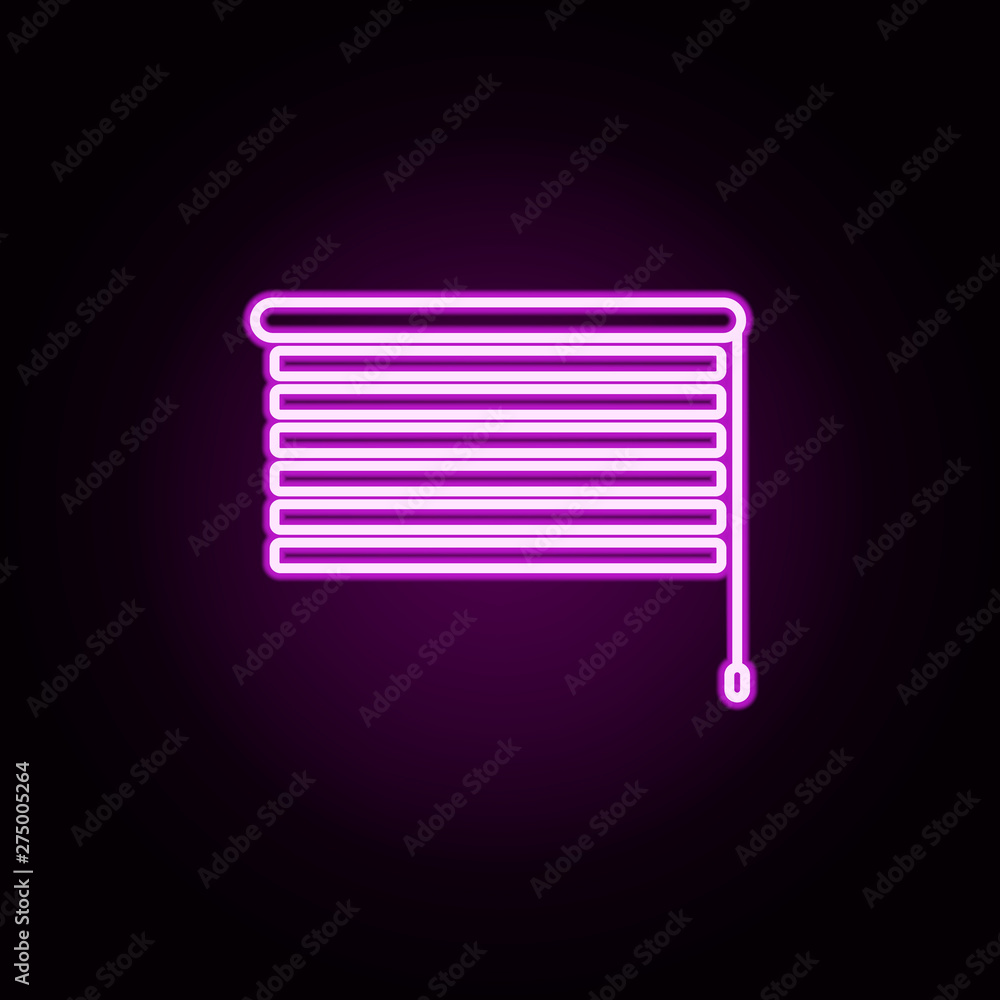 Poster jalousie neon icon. elements of home things set. simple icon for websites, web design, mobile app, i