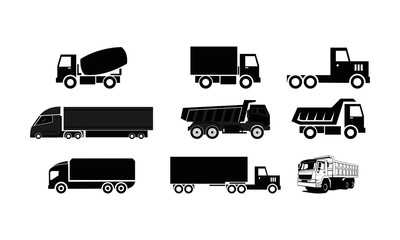 Truck set template vector logo