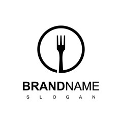 Fototapeta na wymiar Circle Fork, Cafe And Restaurant Logo
