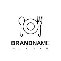 Cafe And Restaurant Logo In One Line Style